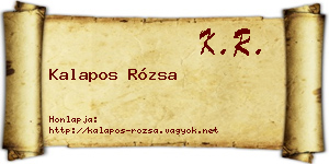 Kalapos Rózsa névjegykártya