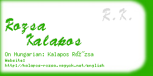 rozsa kalapos business card